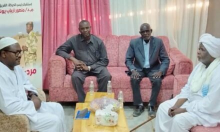 رئيس حركة العدل والمساواة السودانية الجديدة (نيو جيم) يستقبل الأمين العام لحزب المؤتمر الشعبي والأمين العام لحزب العدالة .